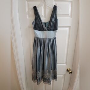 David Bridal's Elegant Blue and Silver Dress